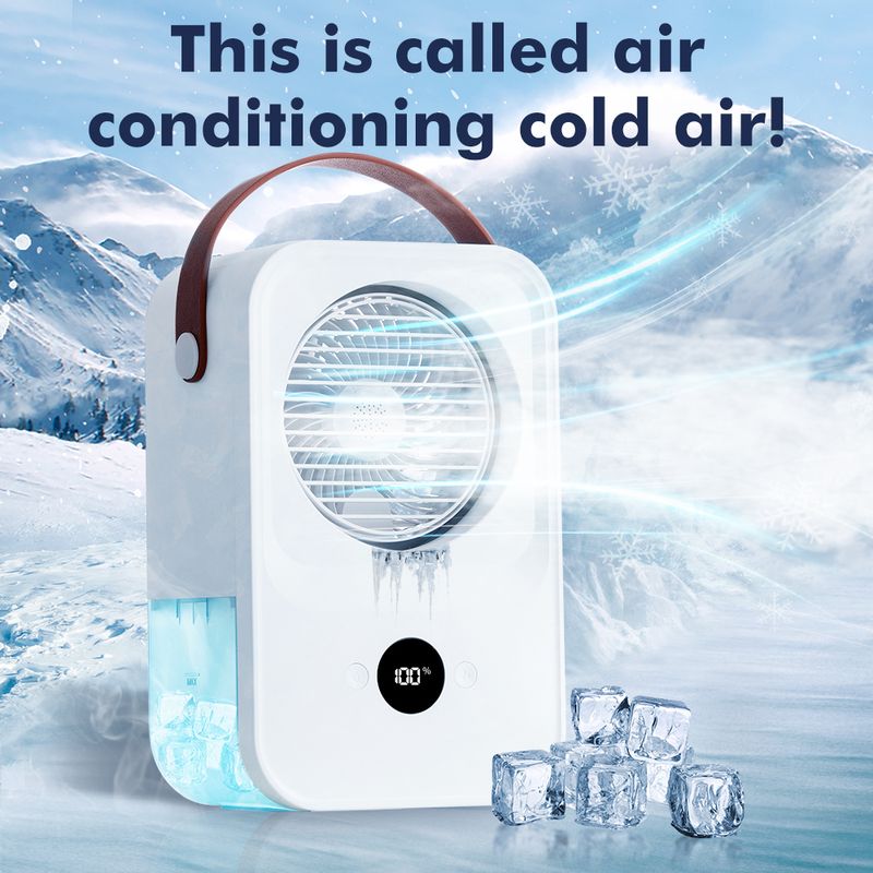 Humidifier Fan Air Conditioner Water Spray Mist Rechargeable Portable Purifier 4 Speed 2 Mode Spray Fan Car Home Camping Travel_voghion.com