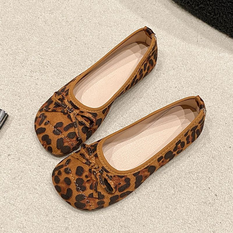 Casual Single Shoes Shoes Women's Retro Flat Bow One Pedal Lazy Shoes Simple Fashion Doudou Shoes_voghion.com