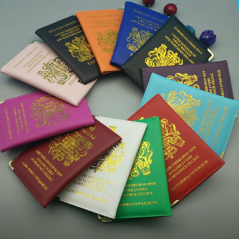 Portapassaporto color macaron, organizer per documenti da viaggio in pelle PU impermeabile con blocco RFID, portafoglio sottile per carte e biglietti_voghion.com