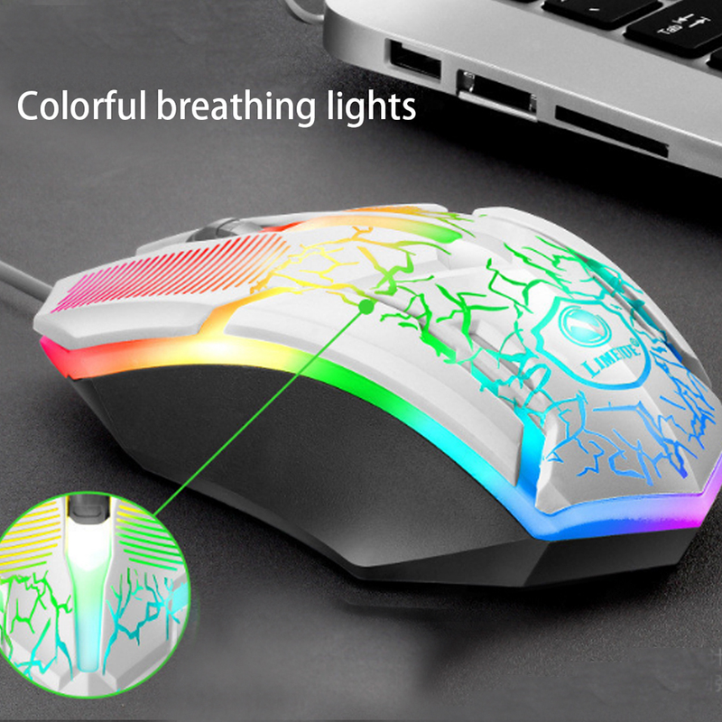 Set Mouse Gaming Tastatură T Tastatură mecanică cu fir Cu LED USB Gaming Mouse Iluminare din spate Tasta impermeabilă_voghion.com