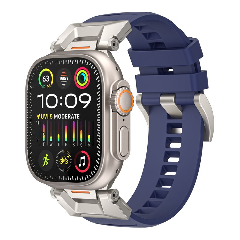 Watchbands Suitable For Watch9 Watch Band Functional Fluoridated Rubber Strap Stainless Steel Head Ultra Strap_voghion.com