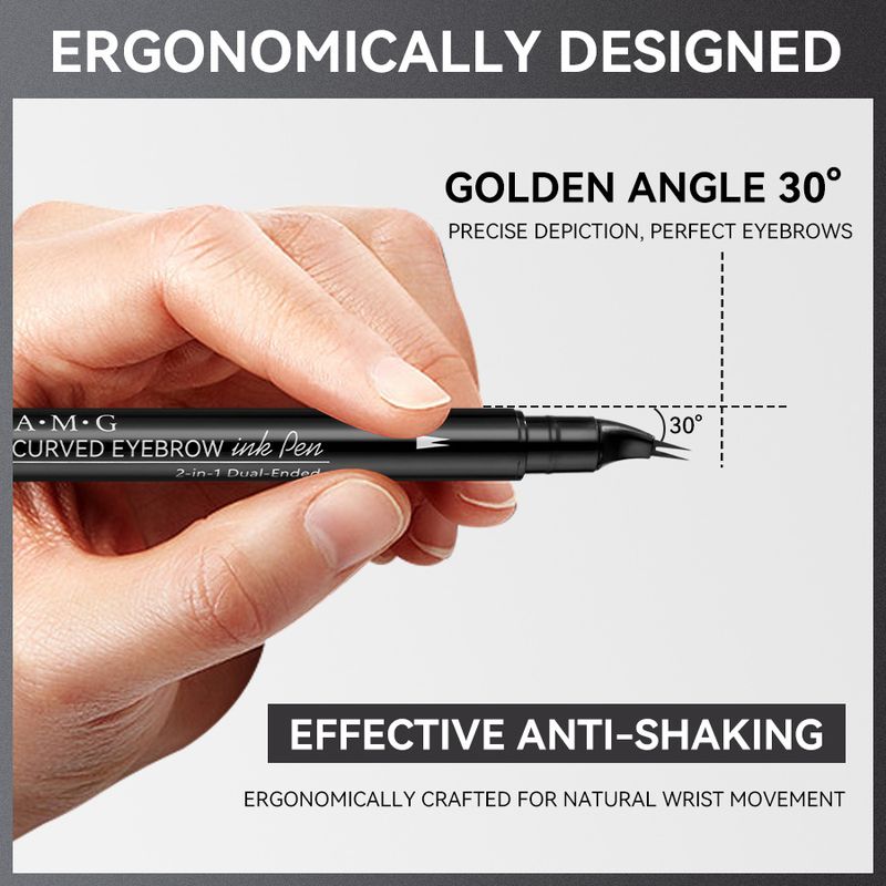 AMG Çift Başlıklı Eyeliner ve Çatal Kaş Kalemi - Suya Dayanıklı, Terlemeye Dayanıklı, Bulaşmaya Dayanıklı, Belirgin Kaş Kalemi_voghion.com