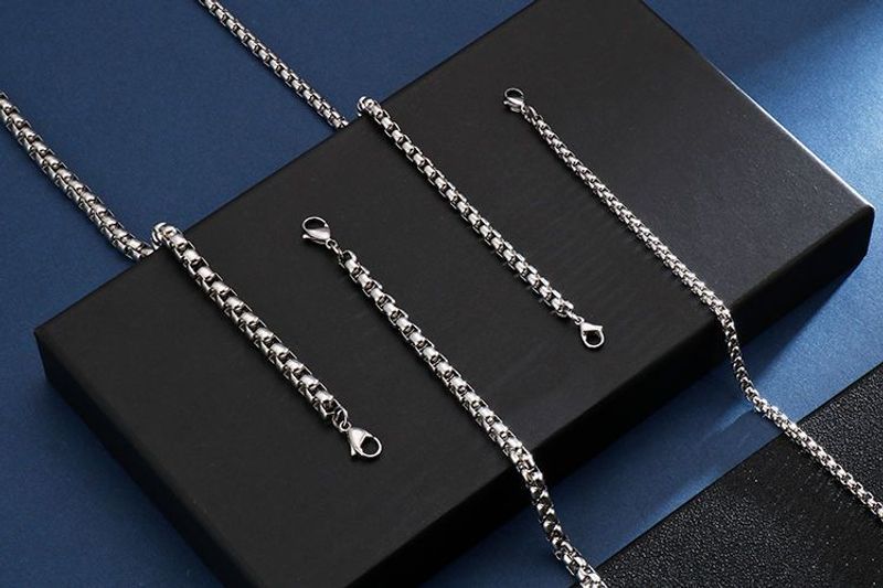 Crazy Style Titanium Steel Necklace Trendy Men, Simple With Snake Bone, Single Chain, Japanese And Korean Versions,_voghion.com
