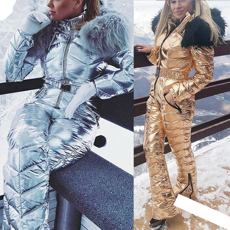 Women's clothing casual sports hooded warm one-piece ski clothing cotton clothing_voghion.com