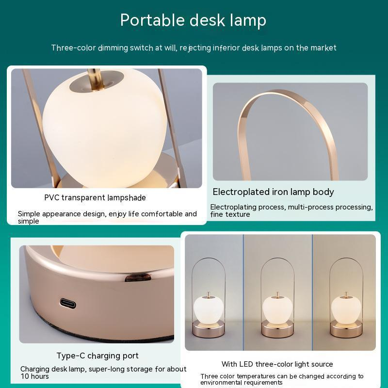 Luce notturna portatile Luce per atmosfera esterna Comoda luce da tavolo decorativa per ricarica Luce notturna regalo creativa_voghion.com
