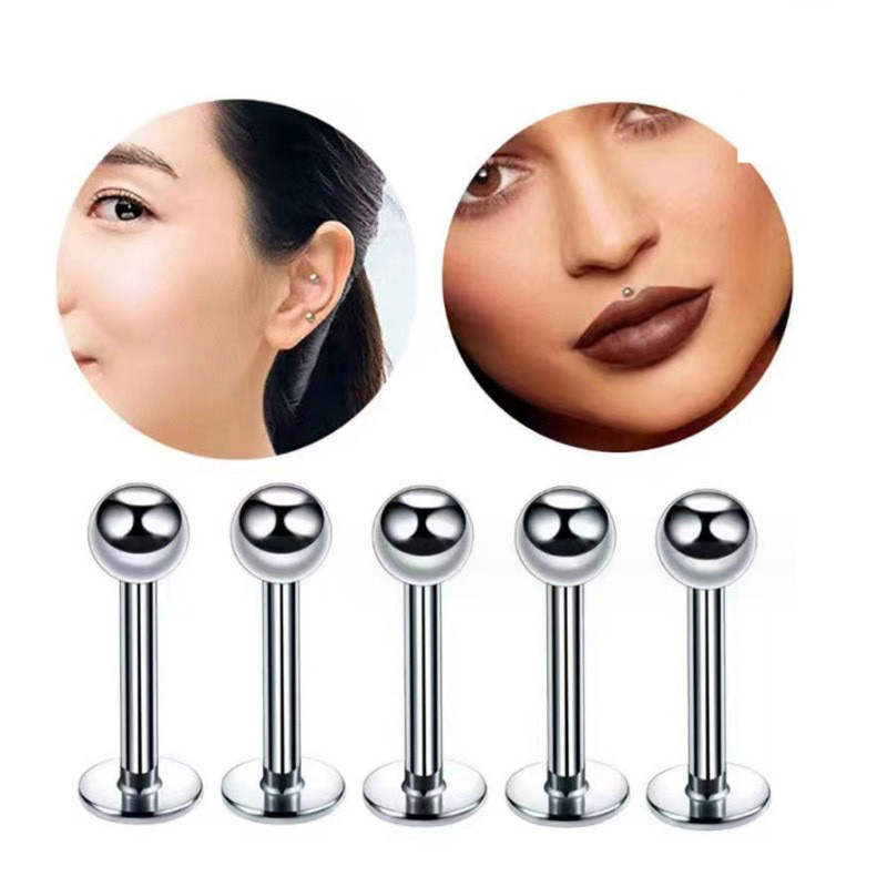 Orecchini con filettatura interna in acciaio G23 per unghie, gioielli per piercing_voghion.com