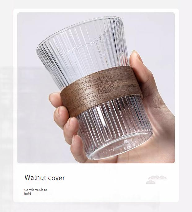 Glasbecher mit vertikalen Streifen – hitzebeständiges, elegantes Design für Eiskaffee und kalte Getränke, perfektes Geschenk und für den Heimgebrauch_voghion.com