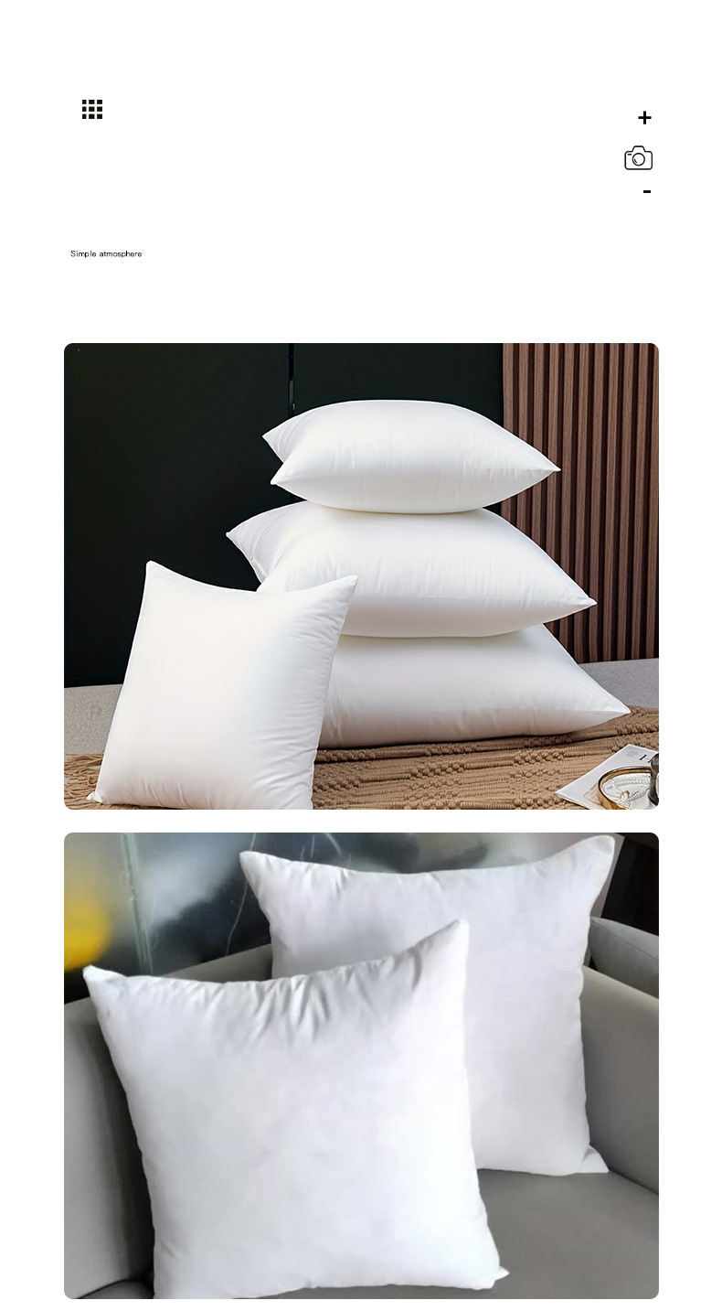 Premium-Federkisseneinlage – Anpassbarer quadratischer Kissenkern für Sofa, Bett und Auto (40 x 40 cm bis 60 x 60 cm, 1–5 cm Höhe, mittelhohe Federfüllung)_voghion.com