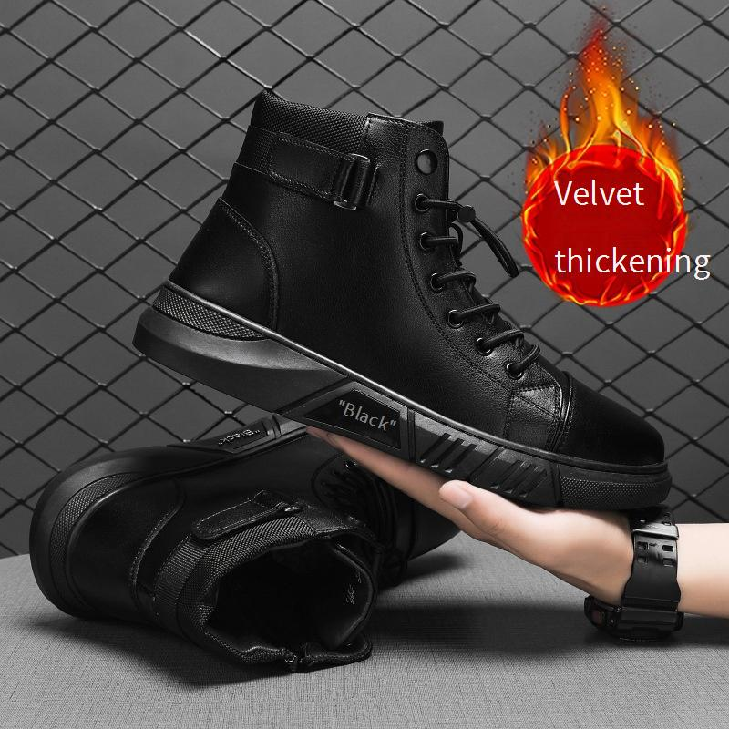 Men's Winter Chelsea Boots With Side Zipper & Faux Fur Lining - Slip-Resistant Rubber Sole, Comfortable & Stylish Casual Work Boots For Fall & Winter_voghion.com