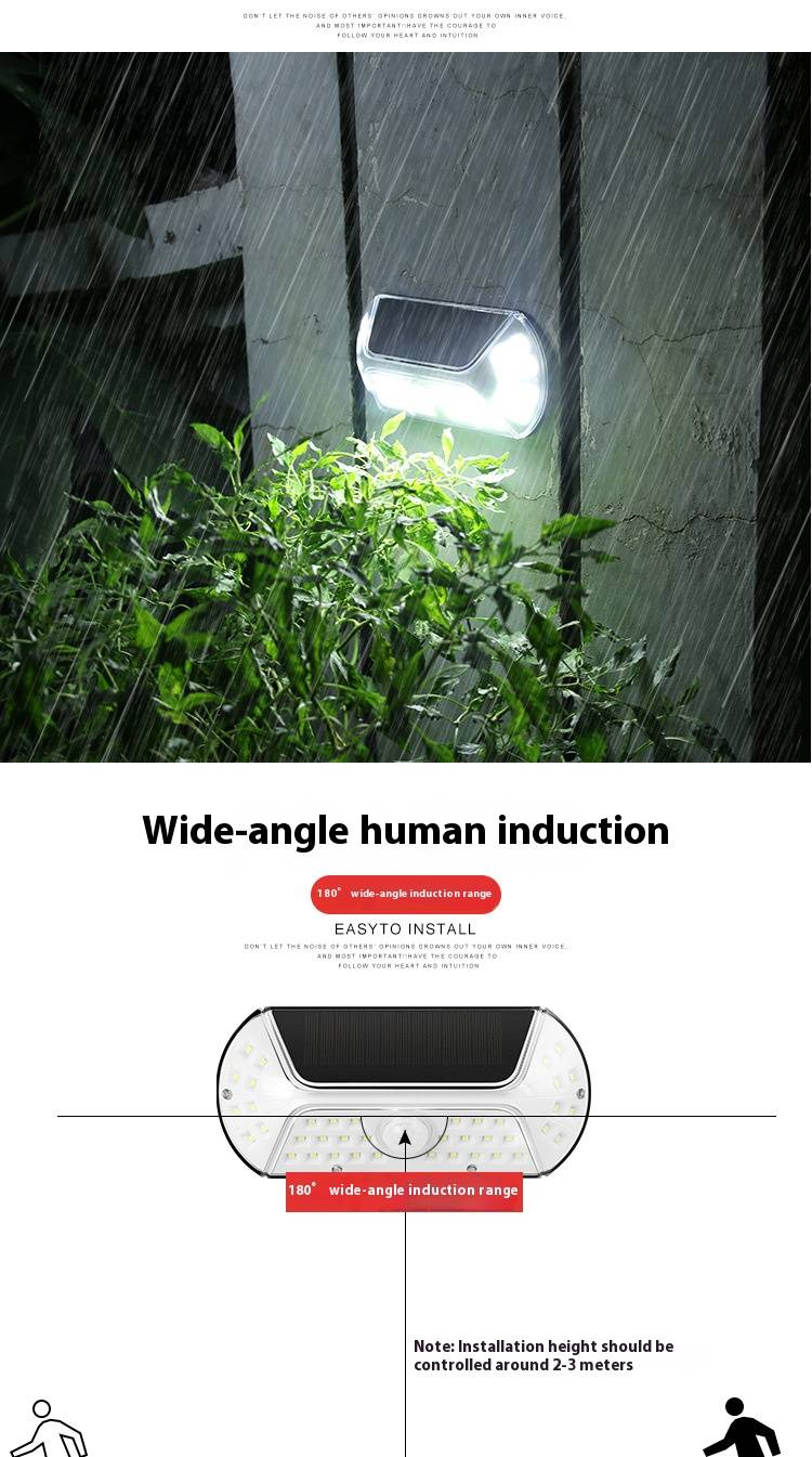 40 LED-wandlampen op zonne-energie met bewegingssensor, waterdichte buitenverlichting voor tuin, terras en pad - energiezuinig en automatisch aan/uit_voghion.com