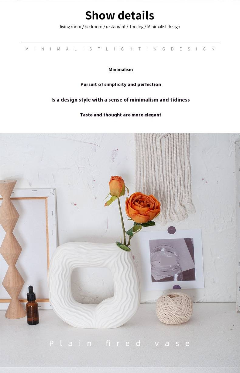 Modern Square Ceramic Vase Set - White Porcelain Home Decor For Flowers & Dried Arrangements, Minimalist Centerpiece For Living Room & Office_voghion.com