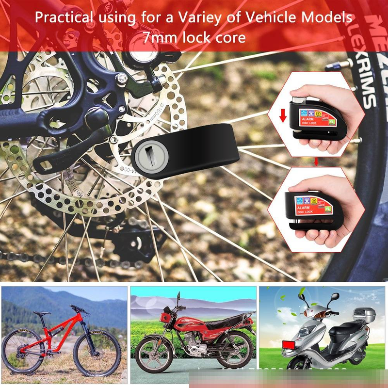 Motorcycle Disc Brake Electric Vehicle Bicycle Alarm Lock Smart Anti-theft_voghion.com