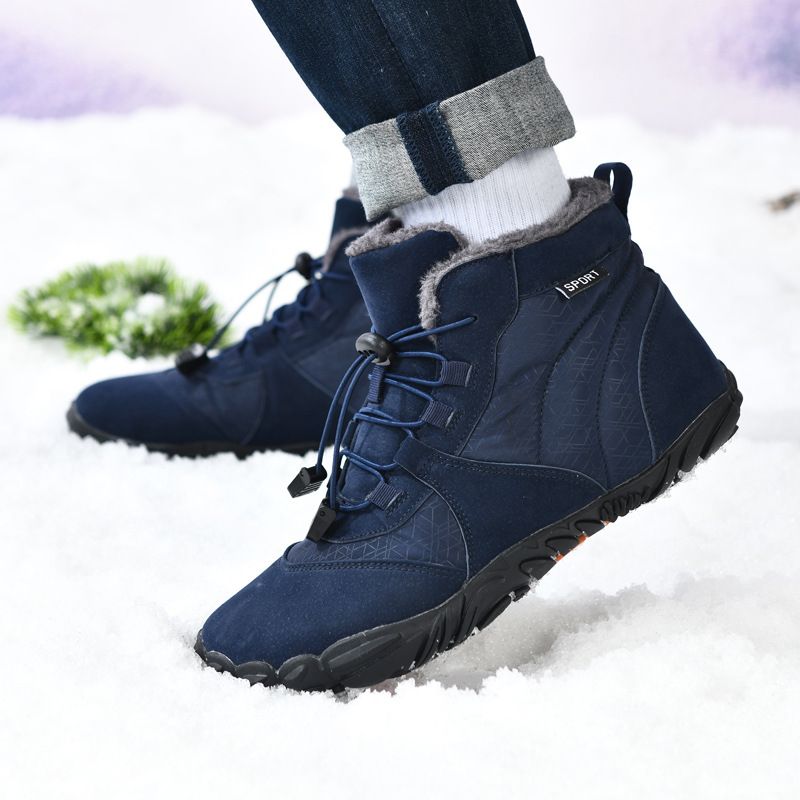 Bottes de neige montantes pour hommes, chaussures en coton rehaussantes, chaussures de randonnée chaudes pour hommes et femmes_voghion.com