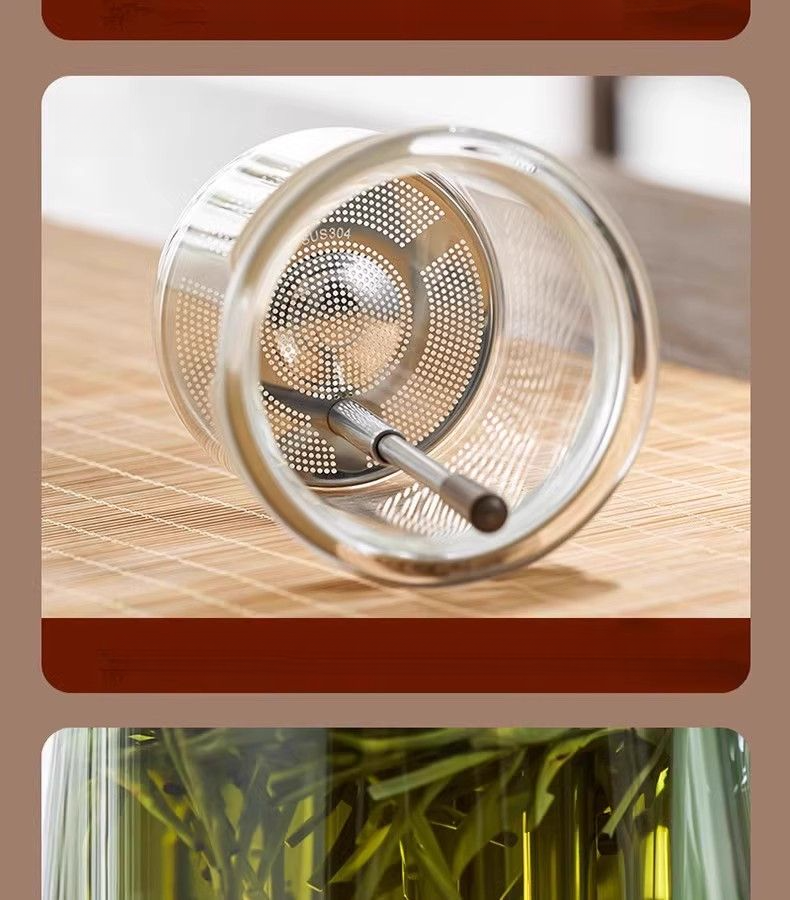 Elegan Cup Fully Auomaic Press-Type One-Key Tea-Waer Separaion Filer Household Tea Brewing High Borosilicae_voghion.com