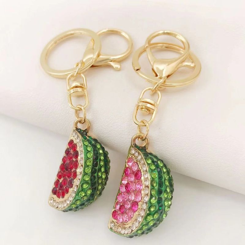 Kreative Obstlegierung eingelegter Diamant Auto Wassermelonenform Taschenanhänger Schlüsselanhänger kleines Geschenk_voghion.com