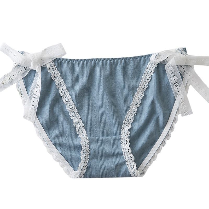 2025d 2458#Strappy Cotton Panties Cute Sweet Lace Low Waist Girl Triangle Briefs_voghion.com