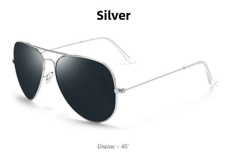 Occhiali da sole da aviatore in metallo con doppio ponte, montatura grande, protezione UV, per uomo e donna_voghion.com