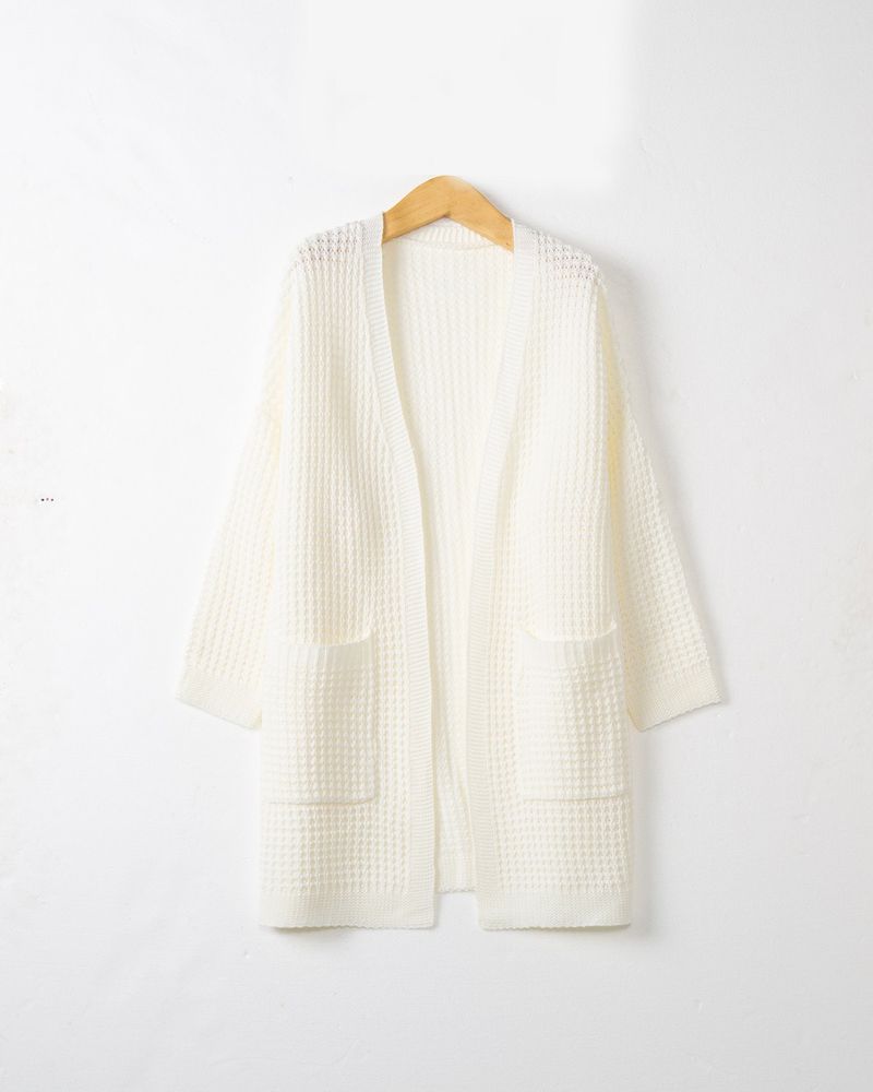 Soft & Cozy Oversized V-Neck Cardigan Sweater With Pockets, Long Sleeve Knit Pullover For Women, Fall Winter Layering Staple (Multiple Colors)_voghion.com