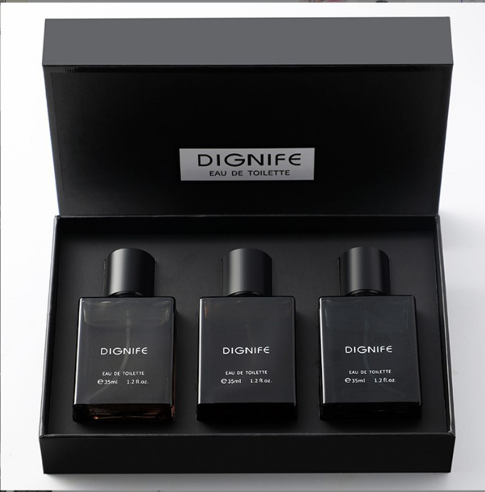 Parfum fir Männer a Fraen, Kaddo-Set, Dräi-Stéck-Set, Gratis Waasser, Schwaarzen Opium, Reverse Parfum_voghion.com