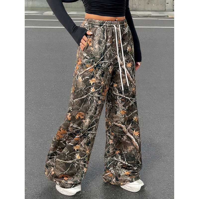 Women's Loose-Fit Wide Leg Casual Pants – Tree Branch Print Cotton Trousers For Spring & Autumn (S-3XL)_voghion.com