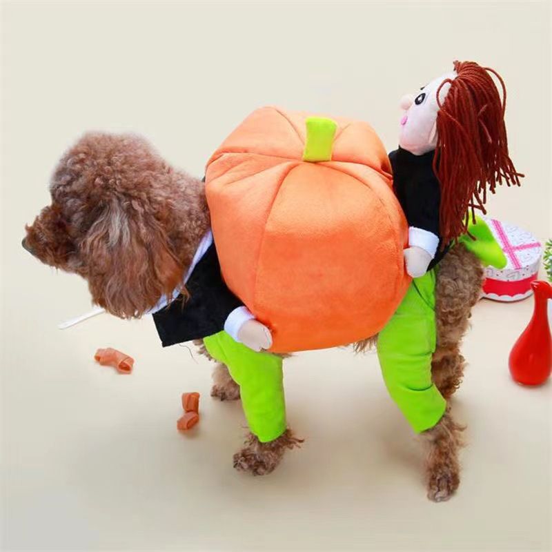 Halloween Funny Teddy Poodle Costume Christmas Clothes Multi-use Pet Dog Carrying Watermelon_voghion.com