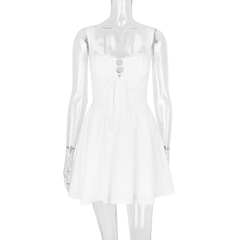 Varrukateta naiste temperamentne Camisole pitsist seljata kleit_voghion.com