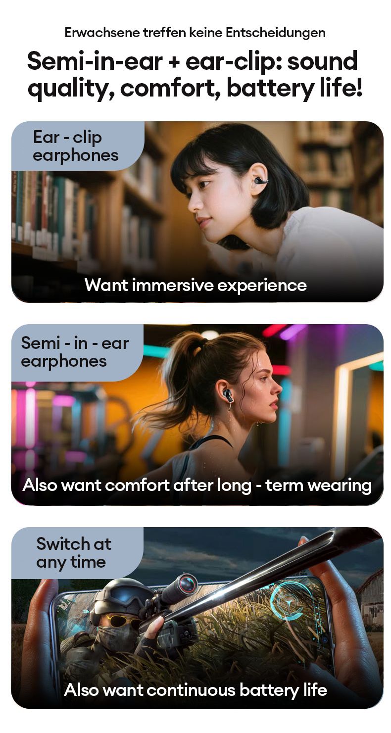 PAZA CT2 Wireless Bluetooth 5.4 Earphones Ultra-low Game Latency Earbuds Dual Gold-standard Sound Quality Headphones_voghion.com