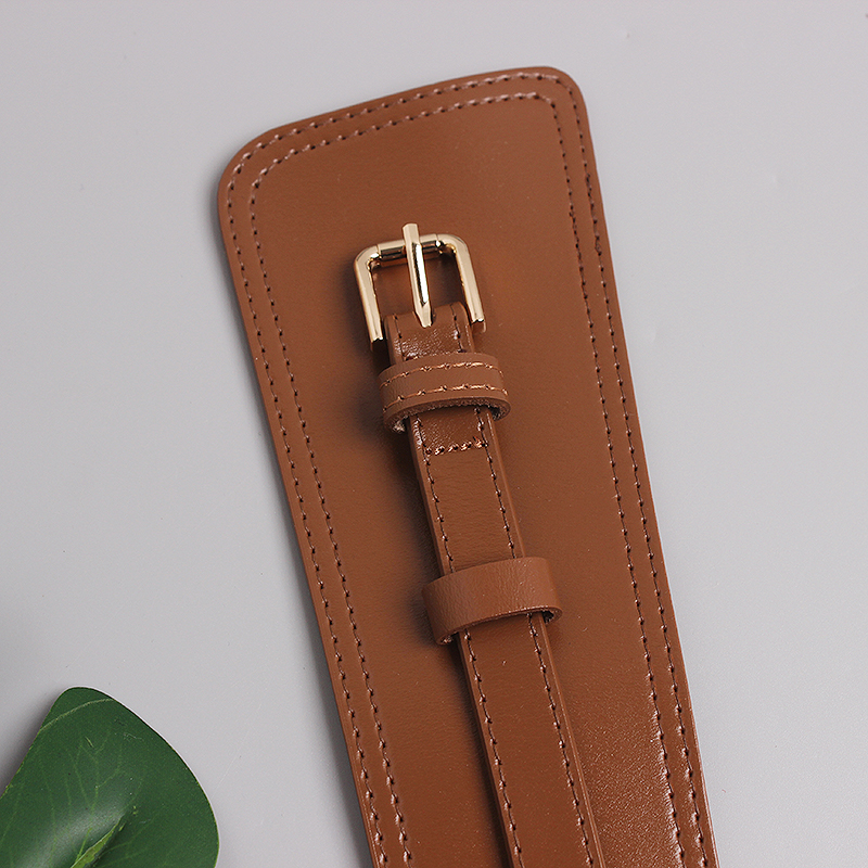 Ceinture large en cuir véritable pour femmes, jupe décorative pratique, manteau en laine, costume pull, ceinture polyvalente de style ins_voghion.com