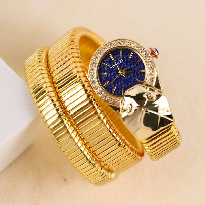 Ladies Snake Wrist Leopard Head Watches Brand Luxury Fashion Quartz Diamond Creative Woman Wristwatch Gifts Clock_voghion.com