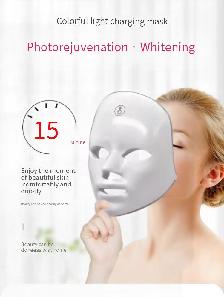 Strumento di ringiovanimento della pelle a LED, strumento di bellezza per il viso domestico, maschera, spettrometro facciale, strumento di ringiovanimento dei fotoni a LED, maschera di bellezza_voghion.com