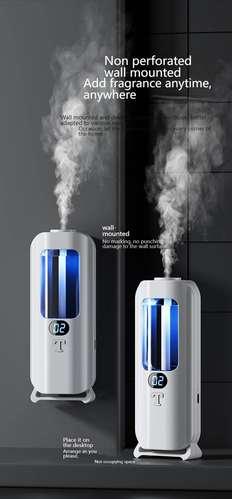 Aromatherapie-Maschine Automatisches Duftspray für Zuhause und den Innenbereich, langlebiges Schlafzimmer-Duftspray, Lufterfrischer, Toiletten-Deodorant-Artefakt_voghion.com