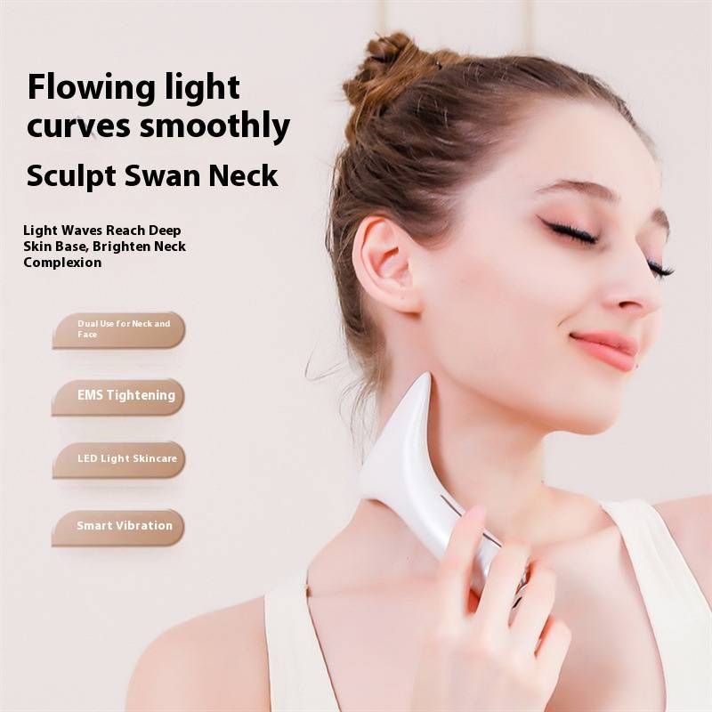 Mikrostrom-Nackenmassagegerät mit Heizung und LED-Therapie – Anti-Aging-Hautstraffungsgerät für Gesicht und Hals, vibrierende Lifting-Pflege für alle Hauttypen_voghion.com