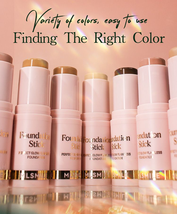 MLSMILE 6 Color Foundation Stick Waterproof And Sweat Proof Brightening Concealer Stick Light Matte Liquid Foundation_voghion.com
