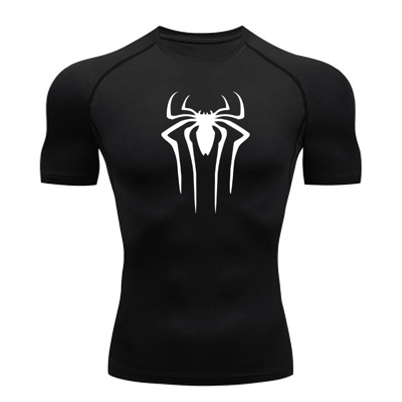 Herrkläder Kortärmade snabbtorkande kläder Sport T-shirt Löpbas Gym träningskläder Andas svett stretchiga tights_voghion.com