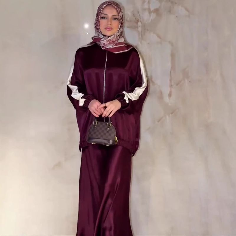 2025 Spring New Casual Fashion Sleeve Top Elegant Soft Long Dress Loose Comfortable Women's Set_voghion.com