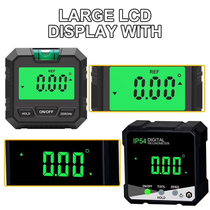 Inclinometro digitale di precisione Mini 360 gradi Livella magnetica a bolla d'aria Misuratore di inclinazione Misuratore di livello Goniometro Strumento di misura dell'inclinazione_voghion.com