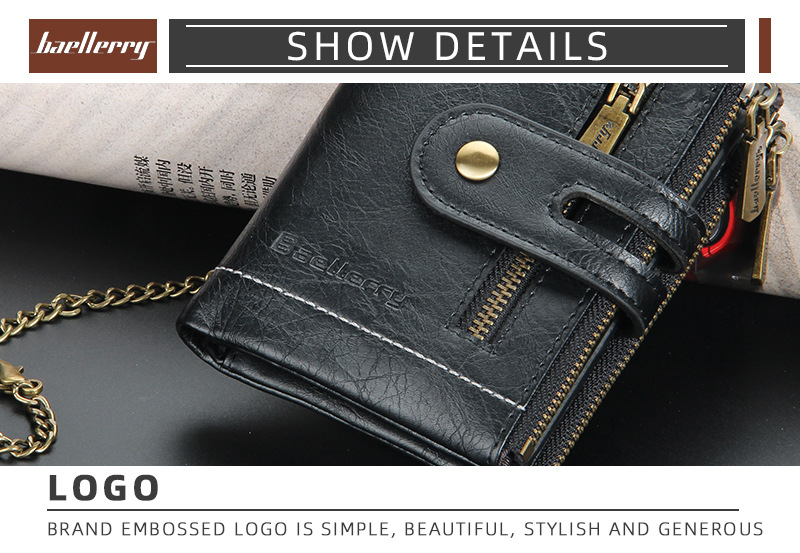 New Men's Short Wallet European And American Business Double Zipper Zero Wallet Multiple Card Slots_voghion.com