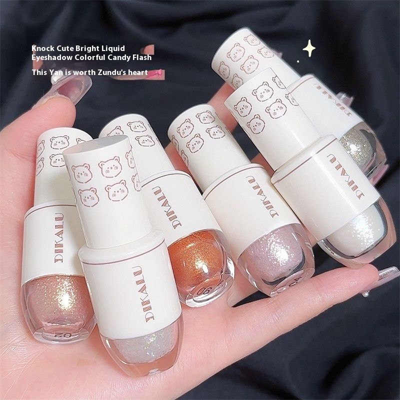 DIKALU Little Bear Bowling o picătură de lacrimă lichidă fard de pleoape machiaj ochi mincinos viermi de mătase perla super strălucitoare cristal fin pudră_voghion.com