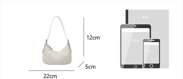 Borsa da viaggio francese con motivo a quadri alla moda per l'estate, nuova borsa piccola a forma di mezzaluna da mettere sotto le ascelle nel 2024_voghion.com