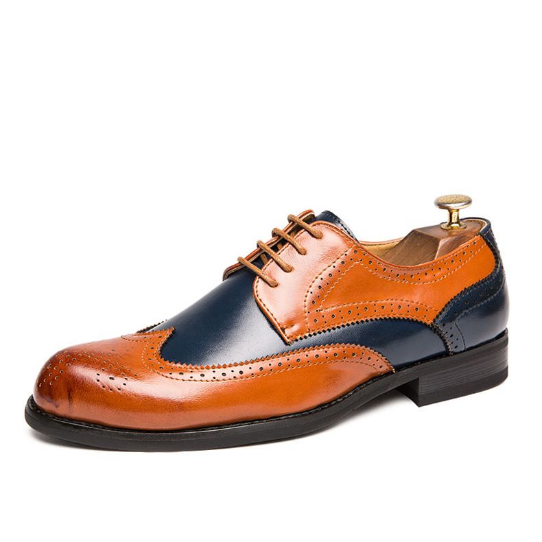 Scarpe casual da uomo in pelle, taglia grande 47, tendenza moda, stile brogue britannico, intagliato, primavera_voghion.com
