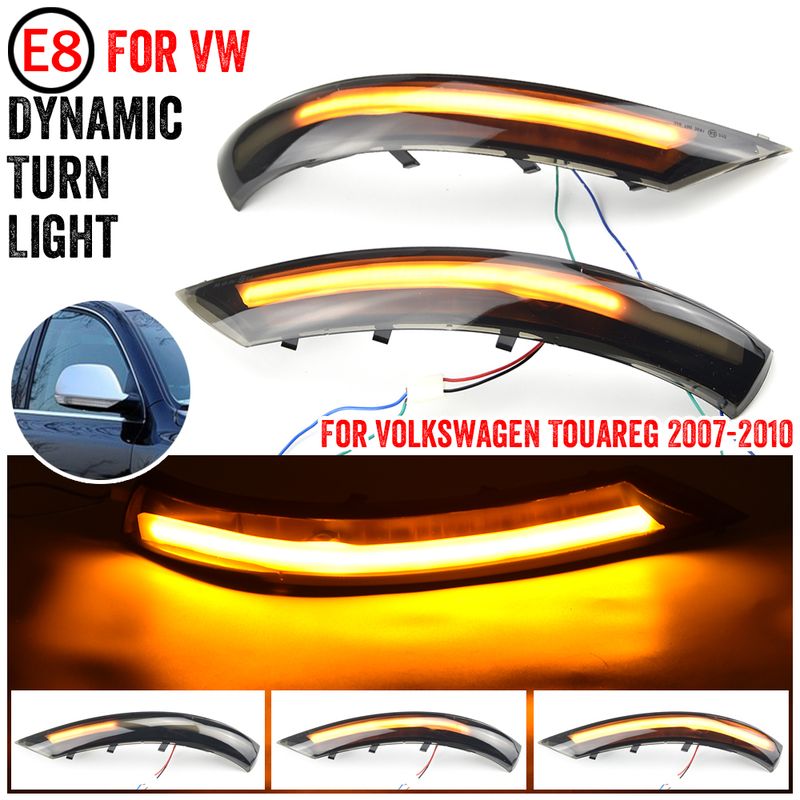 For VW Touareg I 1 7L Facelift 2007 2008 2009 2010 Car LED Dynamic Indicator Turn Signal Light Blinker Mirror Lamp_voghion.com
