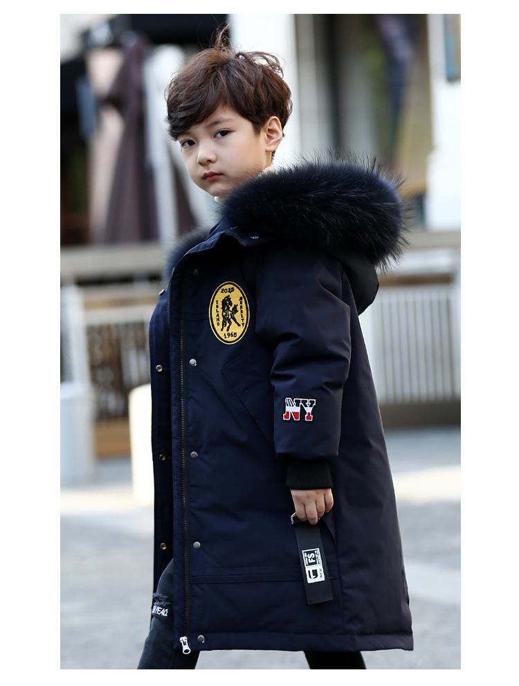 Kinderkleding Jongens Middellange en Lange Witte Eendendons Casual Jas_voghion.com
