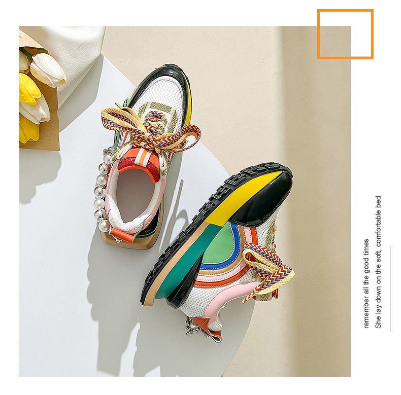 Vielseitige Forrest Gump-Schuhe aus echtem Leder für Damen 2024 Frühjahr und Sommer neue farbenfrohe Freizeitschuhe im Ethno-Stil mit dicker Sohle Papa-Schuhe für Damen_voghion.com