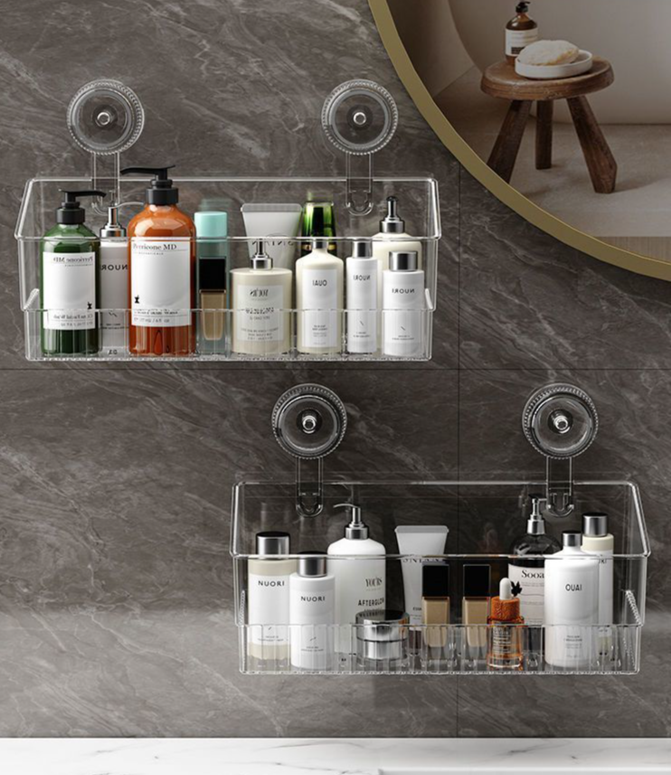 Supporto a ventosa per lavabo, bagno, WC, senza fori, montaggio a parete, varie soluzioni di stoccaggio_voghion.com