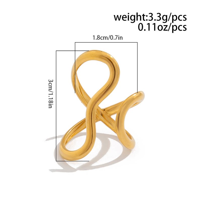simple ins geometric smooth ring bracelet design sense irregular cross open joint ring_voghion.com