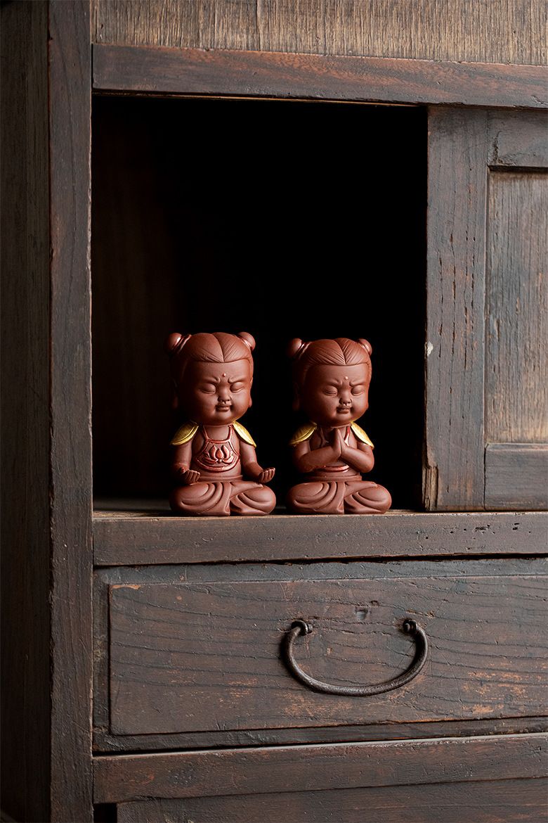 Mojie Lila Ton Neue Chinesische Zen Stil Hause Nezha Ornament Display Regal Desktop Kreative Tee Haustier_voghion.com