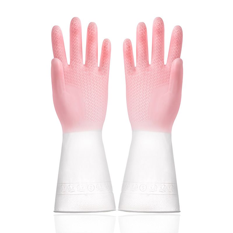 Gradient Color Latex Gloves For Women, Laundry, Household Cleaning, Dishwashing, Thin Non-Slip Waterproof Durable Type_voghion.com