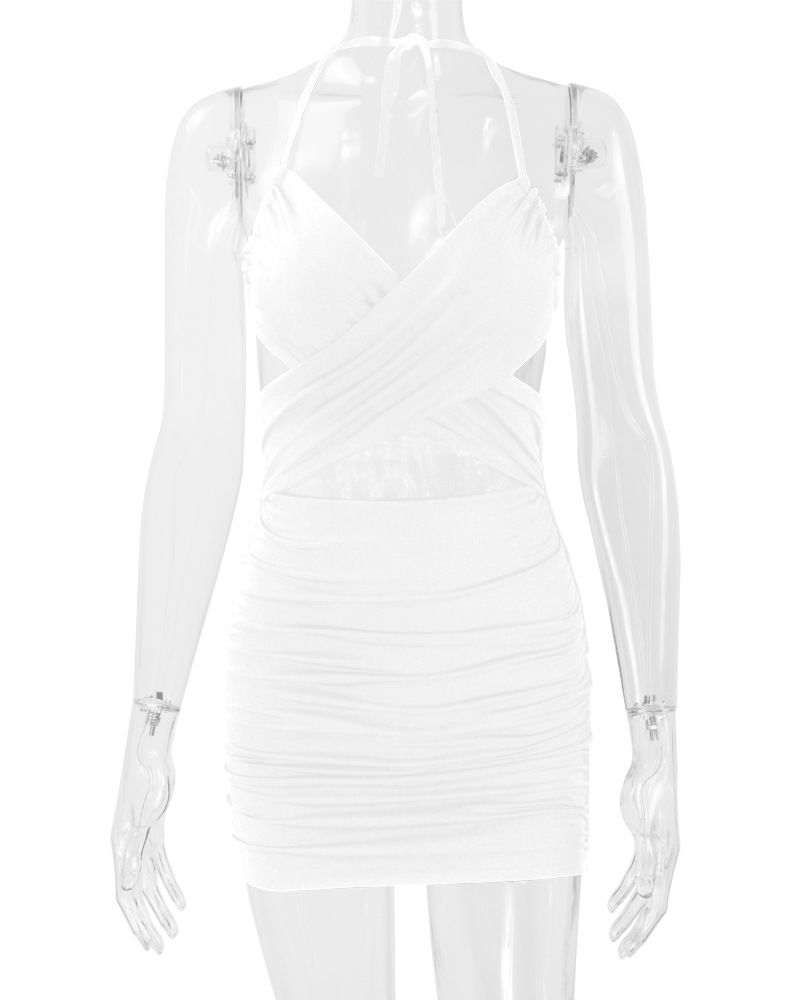 Vestito estivo da donna sexy snellente con scollo a V e tracolla, con borsa e fascia per i fianchi, 2025_voghion.com