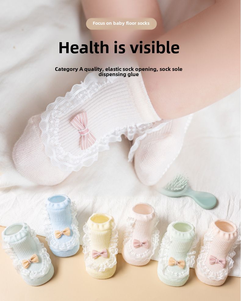 Spring and summer baby lace socks non-slip loose leg combed cotton mesh breathable newborn girl socks baby_voghion.com