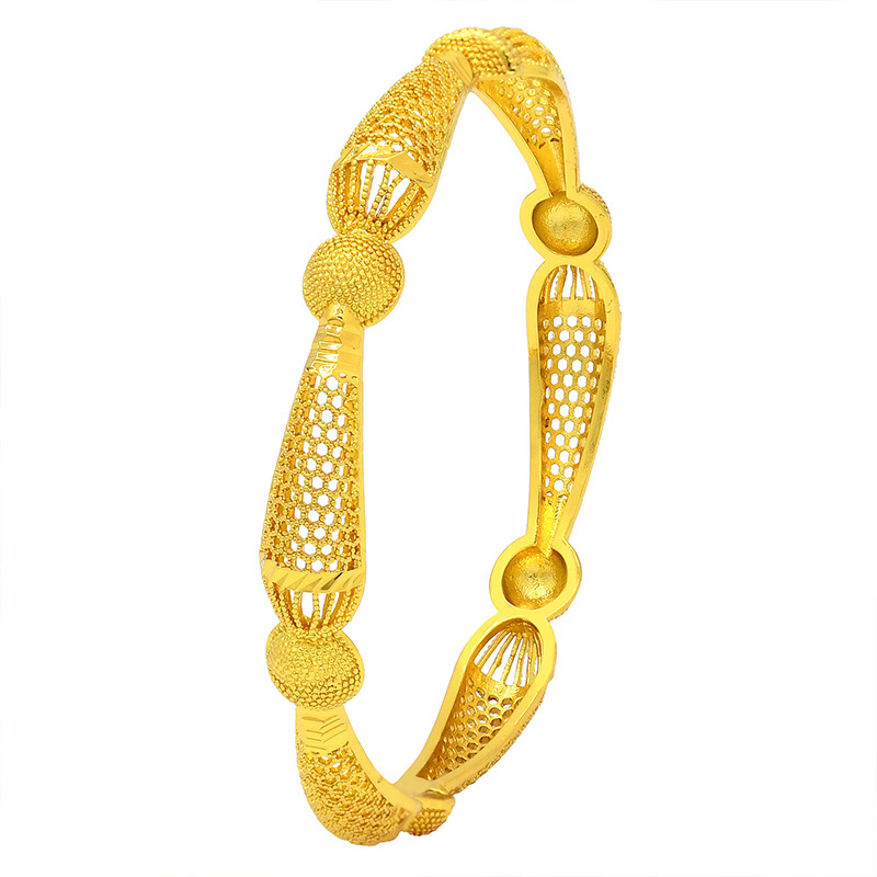 Pulseira vietnamita de ouro vazado com galvanoplastia a vácuo, não desbota facilmente, escultura retrô para casamento_voghion.com